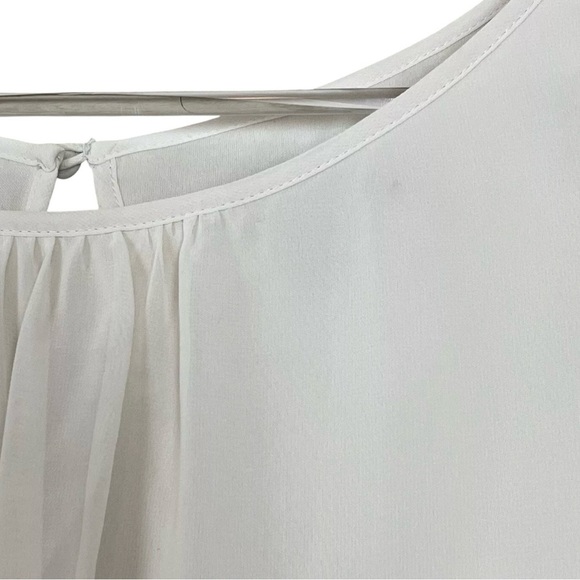 Aidan Mattox Crochet Lace Ruched Keyhole Cocktail Dress Taupe Beige Cream Size 6 - Picture 6 of 10